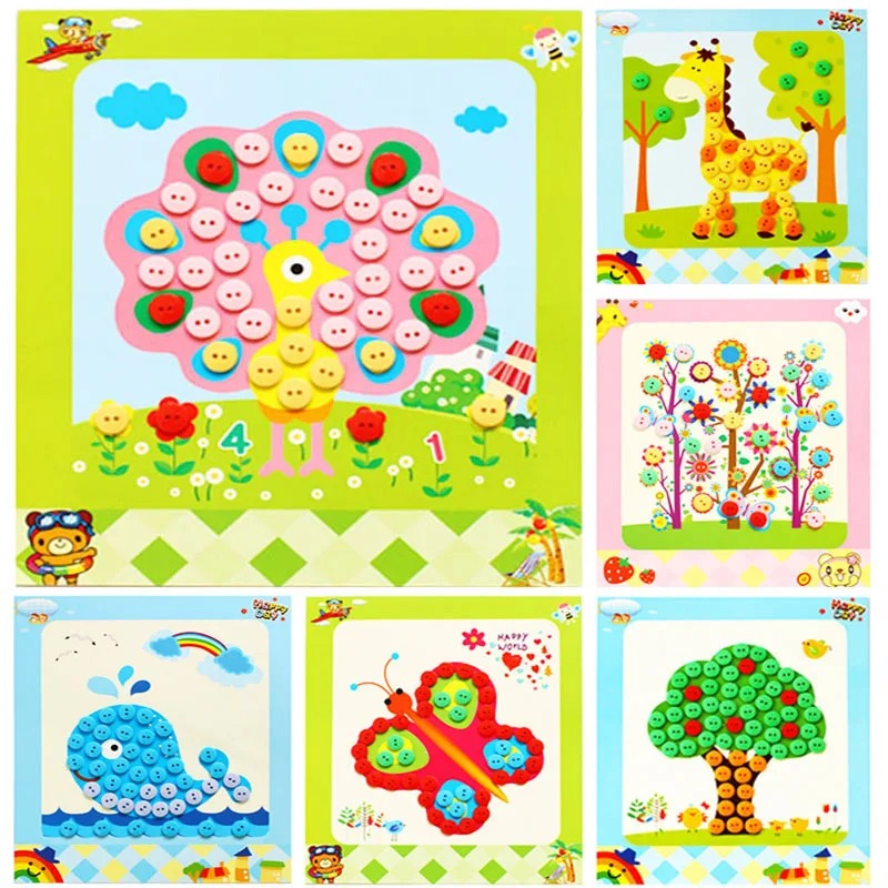Kids Education Kit - 5 pçs/set crianças diy botão adesivos