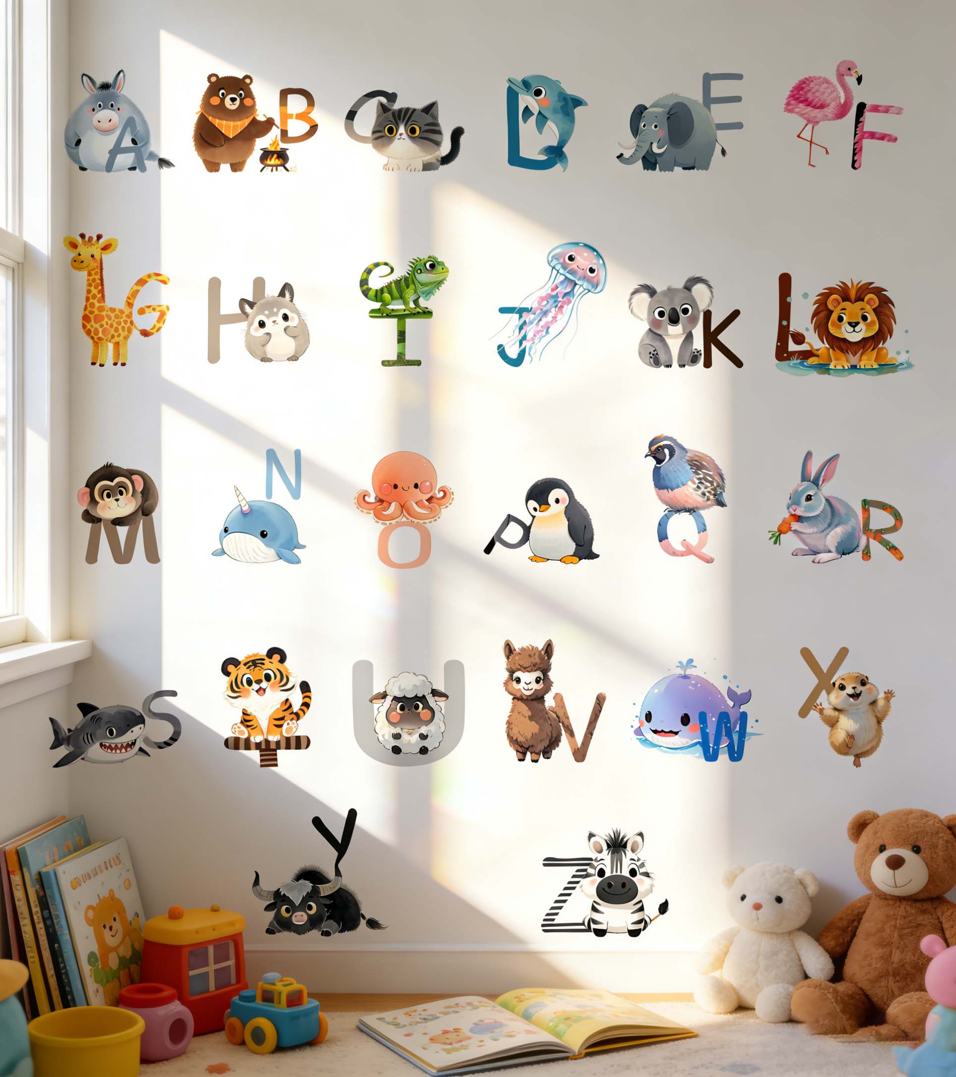 Kids Education Center - Adesivos de Parede do Alfabeto Inglês