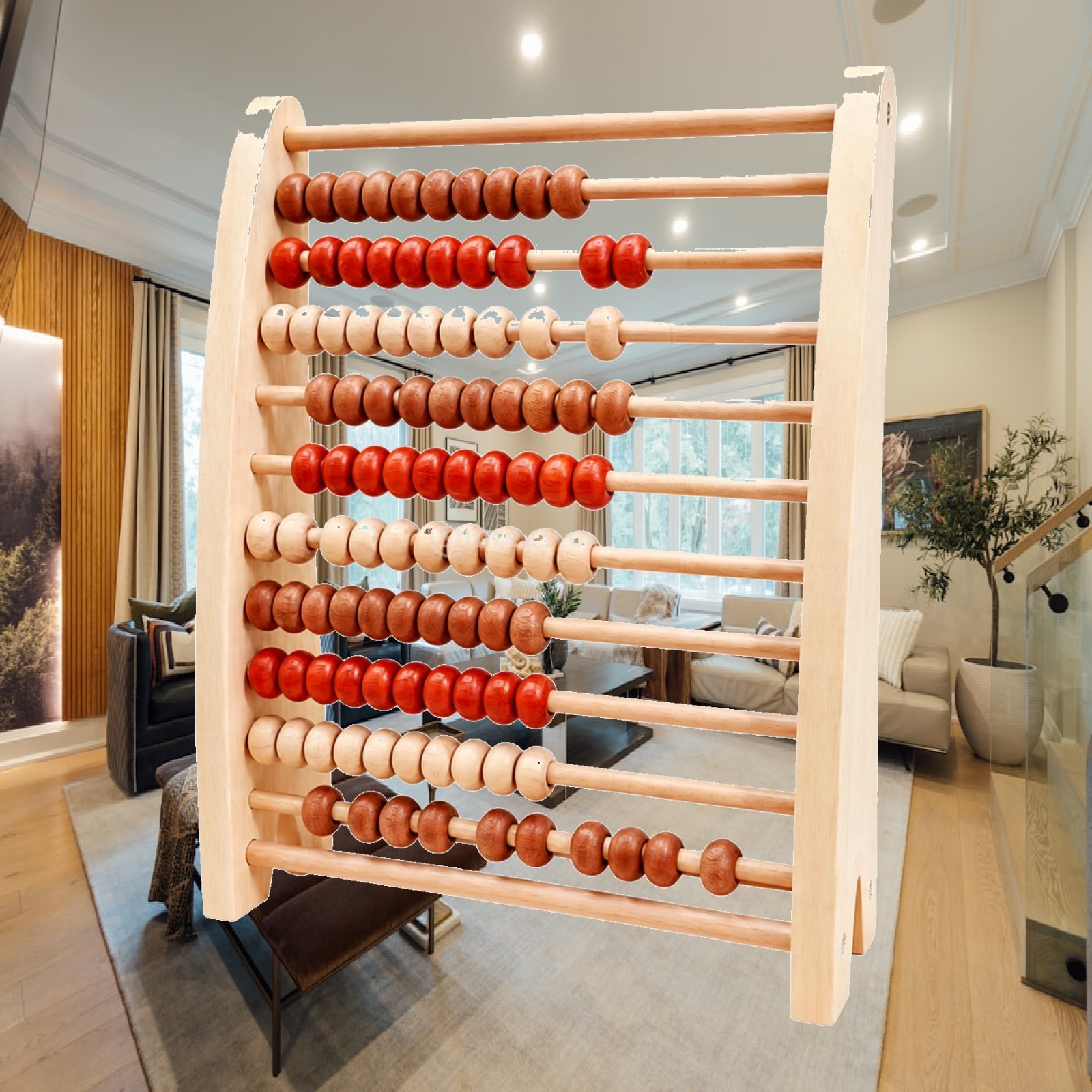 Abacus Counting Bead - Ábaco de Madeira Autônomo com Contas,