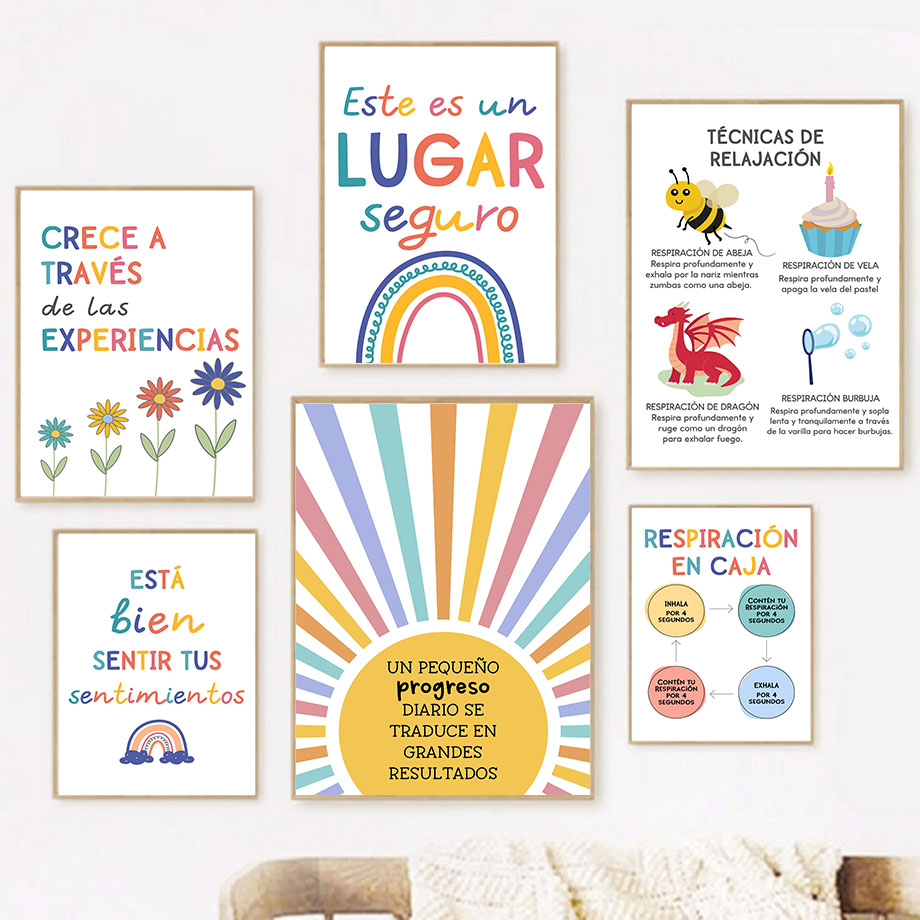 Educação espanhola lema arco-í - Educational Cartoon For Kids avaliação e preço