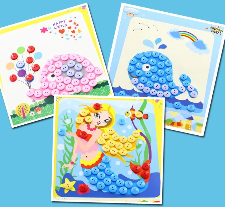 5 pçs/set crianças diy botão a - Kids Education Kit avaliação e preço