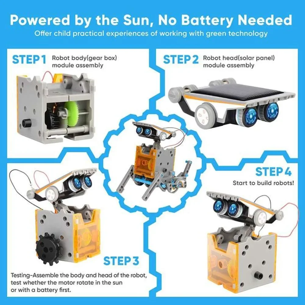 13 em 1 robô movido a energia  - Kids Education Kit avaliação e preço